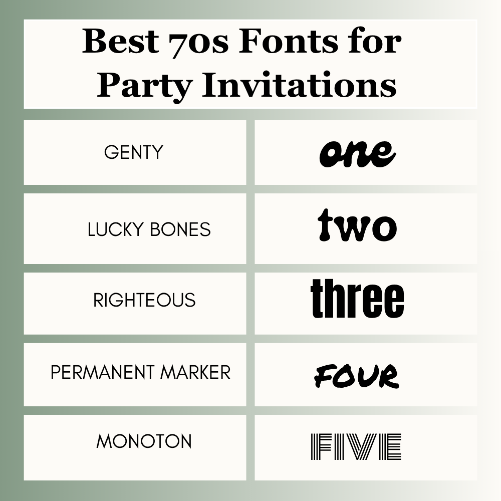 Best 70s Fonts for Party Invitations