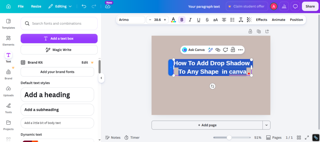 Select the Text