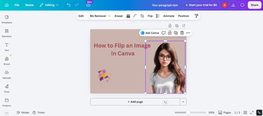 Click directly on the image.