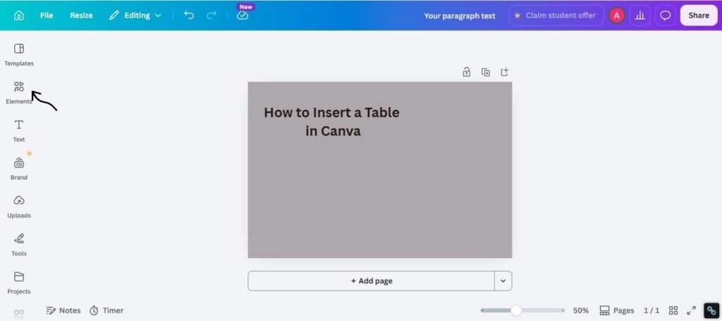 Use the left-side menu.