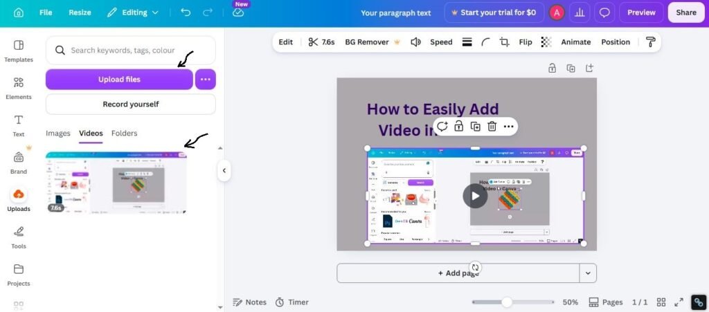 Add the Video