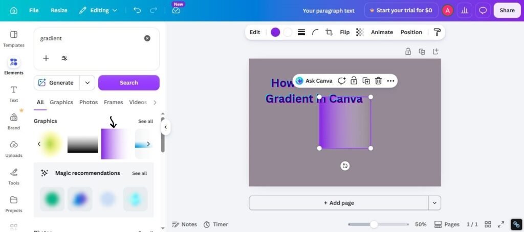 Choose a Gradient Style