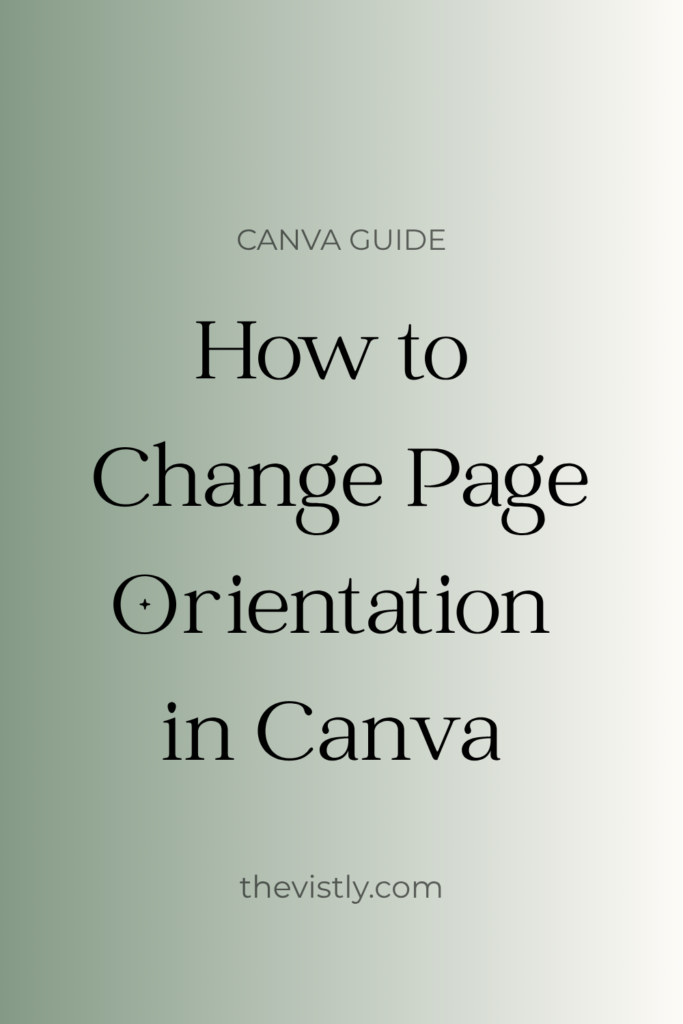 how to change page orientation