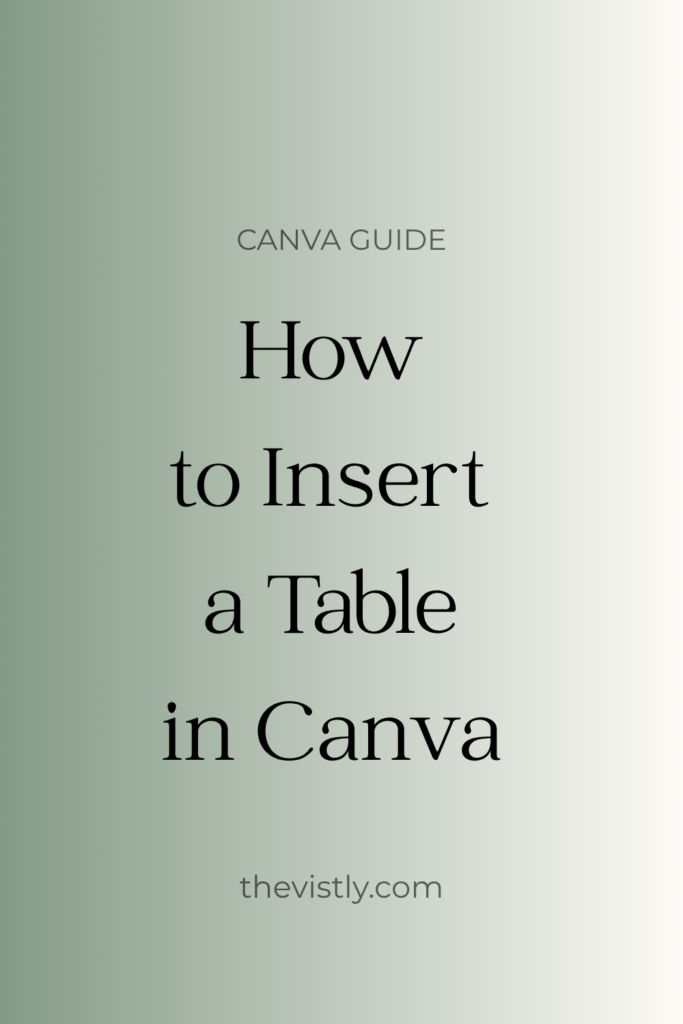 how to insert a table in canva 