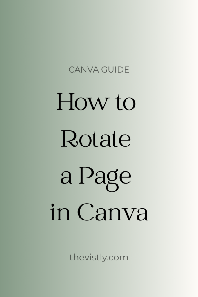 how to rotate a page in canva